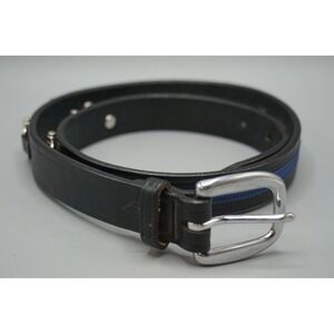 Tory Leather Snaffle Bit Belt Black English Bridle Blue Ribbon 30 USA 2310